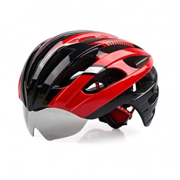 RouLg Mountain Bike Helmet Mountain & Road Bicycle Helmets with Detachable Goggles for Adult Men And Women, Fits Head Sizes 56-62 cm (22.05-24.41Inches), Black