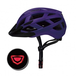 MQW Mountain Bike Helmet MQW Men And Women Integrated With Light Road Bike, Bicycle, Mountain Riding Helmet Breathable Safety Helmet (Color : Purple, Size : L)