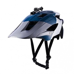 MYMAO Bike Helmet Cycling Helmet with Rechargeable USB Light MTB Helmet Removable Sun Visor Bicycle Helmet Adjustable Size(57-61cm),B