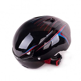 No-branded Clothing No-branded Motorcycle Accessories One-piece Helmet With Goggles Pneumatic Mountain Bike Riding Helmet with Glasses Helmet LKYHYQ (Color : Black)