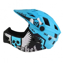 NVBXDF Mountain Bike Helmet NVBXDF Cycling mountain bike helmet, full helmet protective gear single wheel slip equipment, suitable for men and women outdoor sports cycling-blue-M55-58cm