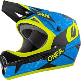 O'Neal Clothing O'Neal Sonus Deft All Mountain Bike Helm Fullface Downhill Freeride Cross Trail MTB DH FR, 0805, Farbe Blau Neongelb, Gre M