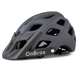 OnBros Mountain Bike Helmet for Adults, MTB Bicycle Helmets with Sun Visor, Lightweight Cycling Helmets for Women and Men.(Gray)