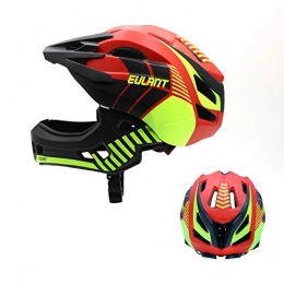 ONT Children's Bicycle Helmet Lightweight Full Face Helmet with Detachable Chin Guard Detachable Visor Kids Downhill Helmet for Balance Bike Scooter Roller Skates Red/S