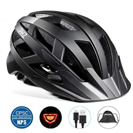 PHZING Bicycle Helmet CE Certified Adjustable Adult Helmet with Detachable Visor for Bicycle Road Bike Cycle BMX Riding (Black, L-(22.8-23.6 in))