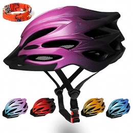 ioutdoor Clothing Premium Adult Bike Helmet Gradient Color with Visor, Headwear, Insect Net, Cycling Bicycle Helmet Lightweight Youth Mens Womens Ladies for Roller Scooter Hoverboard BMX Skateboard Riding(Gradient Purple)