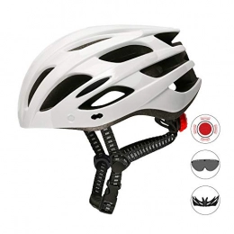 QIEP Clothing QIEP Lightweight Mountain Bike Magnetic Mirror Helmet, Detachable Sunshade Adult Men And Women / Youth Road Bike And Scooter Helmets-White
