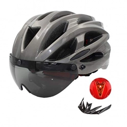 QIEP Mountain Bike Helmet QIEP Ultralight LED Light Bike Helmet, Detachable Sunglasses, Suitable For Adult men, Women And Teenagers Road And Mountain Bike Helmet-grey