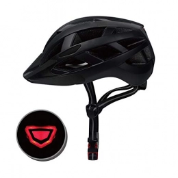 QIUBD Mountain Bike Helmet QIUBD Bicycle Helmet with Rechargeable Led Safety Light and Detachable Sun Visor. Mountain Bike Helmet for Men, Women and Kid Adjustable Size 21.65-24 Inches (Black, M(55-57CM))