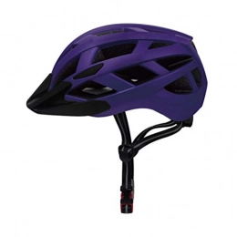 QIUBD Clothing QIUBD Bicycle Helmet with Safety LED Light, CE Certified Adjustable Bicycle Helmet for Men Women Road Cycling & Mountain Biking with Detachable Visor / Replacement Lining (Purple, M(55-57CM))