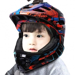 QOUP Children's helmet-Removable chin,mountain bike skateboard profession safety helmet Adjustable head circumference with USB rechargeable taillight-Action camera can be installed(Not included)