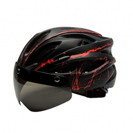 QPLNTCQ Mountain Bike Helmet QPLNTCQ Cycle Bike Helmet Goggles Bicycle Helmet Men Women Ultralight Riding Mountain Road Bike Integrally Molded Adjustable Cycling Helmets (Color : 01Black, Size : Free)