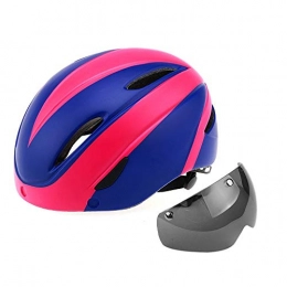 QPLNTCQ Clothing QPLNTCQ Motorcycle Helmet Mountain Bicycle Helmet with Goggles Cycle Helmet Safety Helmet for Outdoor Sport Riding Bike Equipment (Color : Blue, Size : Free)