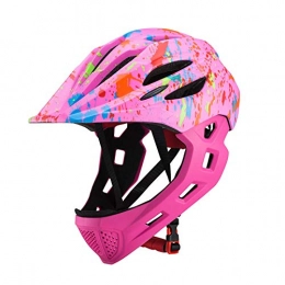 QWCZY Mountain Bike Helmet QWCZY Kids Bike Helmet, Toddler Full Face Helmet Detachable Ultralight Mountain Bike Cycling Helmet for 3-10 Years Child Safety Helmet, with LED Flash, E, 16.9 * 21.2inch / 43 * 54cm