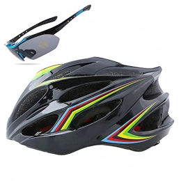 QZH Mountain Bike Helmet QZH Adult Bike Helmet, Bicycle Cycling Helmets for Women and Men Lightweight MTB / Mountain Road Bike Helmet Goggle Adjustable Size 20-23 inch, A