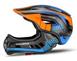 RockBros Mountain Bike Helmet ROCKBROS Bike Kids Full Face Helmet for Children Safety Bicycle Downhill Helmet with Detachable Chin and Taillight Shockproof Anti-sweat Head Guard Integrated EPS / PC 48-58cm 4 Colors