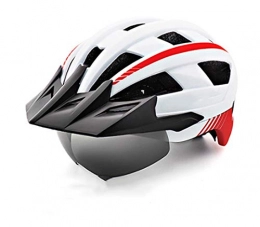 RongWang Mountain Bike Helmet RongWang Sports outdoor bicycle helmet LED USB rechargeable mountain bike helmet men and women (Color : E)