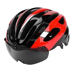 T-Mark Mountain Bike Helmet Safety Protection Helmet Bicycle Cycling Bicycle Helmet Magnetic Lens Glass Helmet Protector On For Mountain Bike Riding Road Bike Integrated-Molded Ultralight Helmet Red 55Cmx61Cm Adjustable size