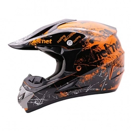SanQing Clothing SanQing Motocross Helmet, Adult Mountain bike cross-country motorcycle helmet DH CQR am small hill rushed downhill cross-country helmet, Orange, S