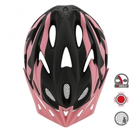 SGEB Mountain Bike Helmet SGEB Cycling Helmet Bike Helmet Mountain Road Cycling Helmet With Taillight, Pink, M