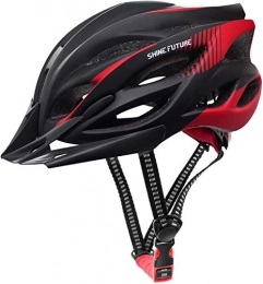 shine future Bike Helmet for Adult, Adjustable Lightweight Bike Helmets for Men & Women, Road and Mountain Bike Helmet with Detachable Visor & Rear LED Light