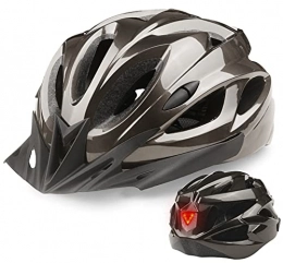 Shinmax Clothing SHINMAX CE Certified Bicycle Helmet for Men and Women with Rear Light, Lightweight Bicycle Helmets with Removable Visor and Pads, Adjustable Strap for Road Cycling and Mountain Biking 56-62 cm