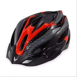 SHR-GCHAO Mountain Bike Helmet SHR-GCHAO Bicycle Helmet, EPS Granular Material + Adjustable Nylon Brim Bicycle Helmet, Men And Women Riding, Mountain Bike Helmet, Size (55~61Cm), Rosso nero