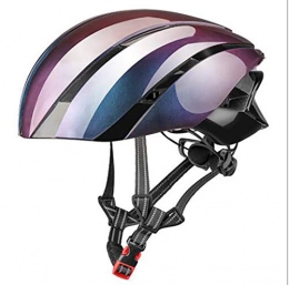 SHR-GCHAO Mountain Bike Helmet SHR-GCHAO Bicycle Helmet, PC + Shockproof Safety Reflective Adjustable Foam Bicycle Helmet, Unisex Mountain Road Bicycle Helmet, Size (57~62Cm), gradient purple