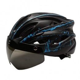 shuai Clothing shuai Bike helmet，Bicycle Riding Magnetic With Goggles Helmet Mountain Bike Integrated Molding Helmet Outdoor Riding Equipment Impact resistance (Color : D)