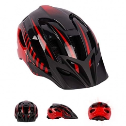 spier Bicycle Helmet, Adjustable Mountain Road Cycle Helmet with Safety LED Light, Super Light Bike Helmet with Detachable Visor for Men Women