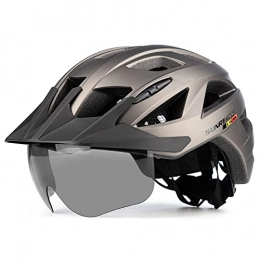 SUNRIMOON Clothing SUNRIMOON Adult Bike Helmet Cycling Helmets Mountain & Road Bicycle Helmets for Adults Men Women with USB Rechargeable Rear Light Detachable Magnetic Goggles Removable Sun Visor Bike MTB Helmet