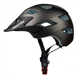 SUNRIMOON Clothing SUNRIMOON Mountain Bike Helmet, Adult Bicycle Helmet, MTB Cycle Helmet with USB Rear Light and Detachable Visor Lightweight Adjustable Helmets for Adults Men Women, Titanium