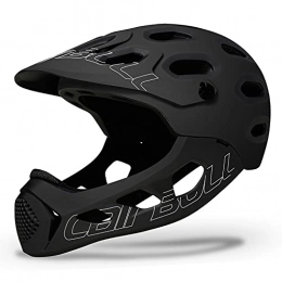 T-XYD Mountain Bike Helmet T-XYD Lightweight Bike Mountain Helmet, Adults Full Face Cross-Country Helmet, Detachable Chin Guard, Extreme Sports Safety Helmet, for MTB, BMX, Skateboard, 56-62CM, Black