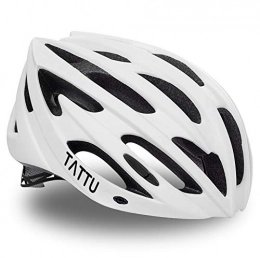 TATTU Ultralight Bike Helmet for Adult and Child with Detachable Visor, Airflow Cycling Helmet for Road Cyclist, Mountain Biker and Urban Commuter - White/Small