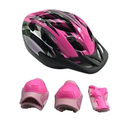 UNISTRENGH Mountain Bike Helmet TentHome Children's Kids Adjustable Bike Helmet with Safety Protective Set Gear Knee / Elbow / Wrist Pads for Cycling Bicycle Skateboarding Skating Rollerblading Sport Exercise (7 Piece Set) (Pink)
