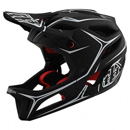 Troy Lee Designs Mountain Bike Helmet Troy Lee Designs Adult Full Face | Enduro | Downhill | All Mountain | Mountain Biking Stage Pinstripe Helmet with MIPS (X-Small / Small, Black / White)