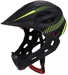 TXYFYP Mountain Bike Helmet TXYFYP Kids Bicycle Helmet, Integral Detachable Helmet Cycling Mountain Road Bicycle Helmet Kids Riding Helmet, Children Full-Face Chin Guard for Bicycling