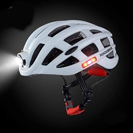 Koitniecer Clothing Unisex Adult Bike Helmets, Adjustable Savant Road Bicycle Helmet Safety Specialized Road Bike Helmet Accessories with USB Charging Air Duct Tail Light for Men Women Cycling Mountain Biking (White)