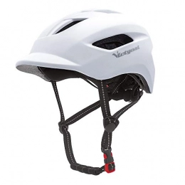 VICTGOAL Mountain Bike Helmet Victgoal Bike Helmet for Men Women with LED Rear Light Cycle Helmet Integrated Sun Visor for Urban Commuter Mountain & Road Bicycle Helmets Adults Adjustable Size M / L (White)
