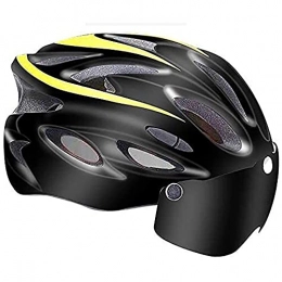 WENZHE Clothing WENZHE Bicycle Helme Man Cycling Helmet Light Bicycle Helmet Goggle MTB Bike Helmet Road Mountain Helmets Safety Cap Hat bicycle helmet (Color : Yellow)