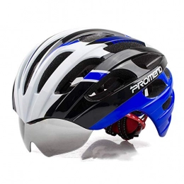 WEZER OTY Cycle Helmet With Detachable Visor BMX Mountain Road Bicycle MTB Helmets Adjustable Cycling Bicycle Helmets for Adult Men,2. Blue