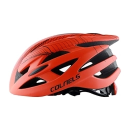 Worparsen Riding Helmet PC High-level Protection Safety Bike Helmet Vibrant Colors Breathable Red