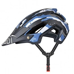 YieJoya Clothing YieJoya Cycle Helmet, Lightweight Mountain Bike Helmet 300g 56-60cm with Detachable Sun Visor, Adjustable Fit, 15 Vetns MTB Helmet for Men and Women- Blue+Black