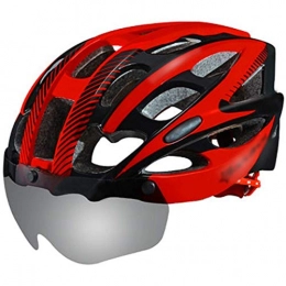 YWZQ Clothing YWZQ Bicycle Helmet, with Goggle&Glasses Windproof Men MTB Road Bike Helmet Adjustable Cycling Helmet, Red