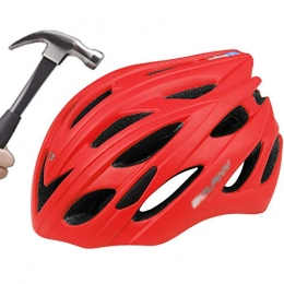 YWZQ Clothing YWZQ Cycling Helmet, with LED Warning Light Ultralight MTB Bike Men Women Safety Racing Helmet, Red