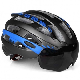 YWZQ Clothing YWZQ Cycling Helmet, with Magnetic Goggles Ultralight MTB Bike Helmet Men Women Mountain Road Specialiced Bicycle Helmets, Blue