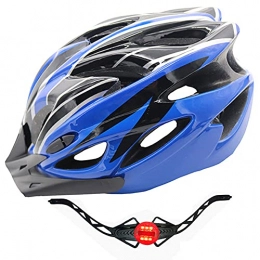 YZQ Clothing YZQ Cycling Helmet, Integrated Molding Bicycle Helmet, Adult Riding Bike Helmet with Taillight Suitable for Outdoor Sport, Unisex, Blue