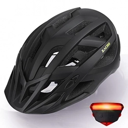 Zacro Mountain Bike Helmet Zacro Bike Helmet Men with Light - CE CPSC Safety Certified Cycle Helmet Adult, Lightweight Allround Cycling Helmet for Men Women with Detachable Sun Visor, Adjustable 54-63cm