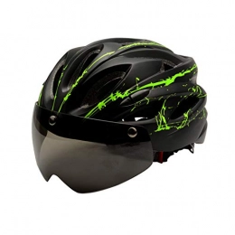 Zeroall Mountain Bike Helmet Zeroall Bike Helmet for Men Women Lightweight Mountain & Road Bicycle Helmets with Detachable Magnetic Goggles, 56-62cm Adjustable Size Adult Cycling Helmets for Rider Safety(Black Green)