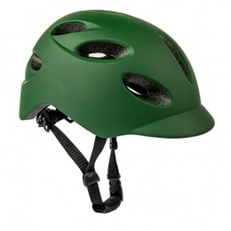 ZJM Clothing ZJM Adult Bike Helmet, MTB Mountain Bicycle Helmet with USB Safety Light And Visor, Intergrally-Molded 16 Vents Cycling Helmet for Women And Men, Green, M